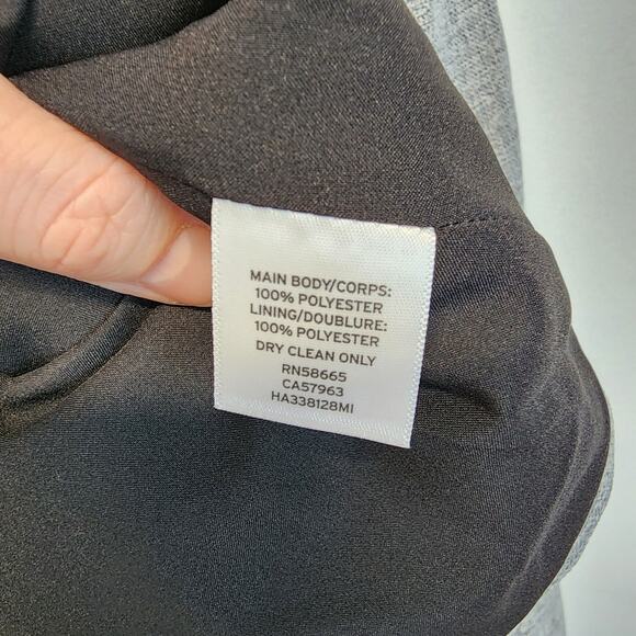 Halogen Full Zip Crosshatch Jacket Size M Gray Long Sleeve Minimalist Classic - Picture 14 of 14